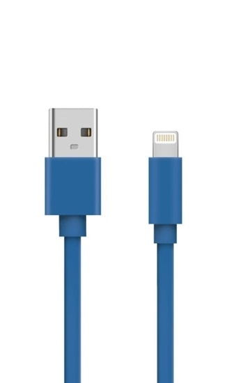 Picture of Flat iPhone-USB Data Cable - 2A - 1M - Blue